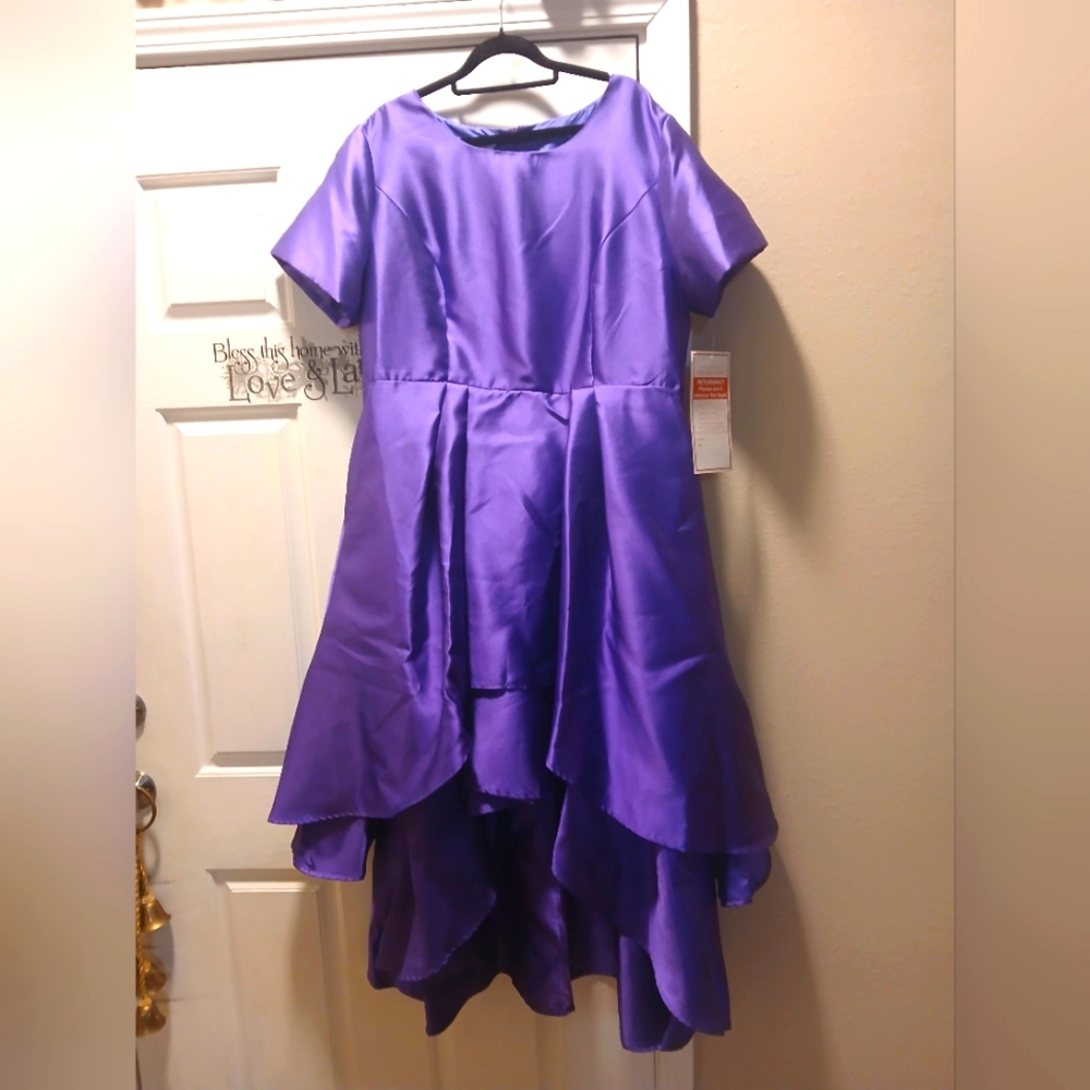 EY Boutique Elegant Hi-low Purple Dress